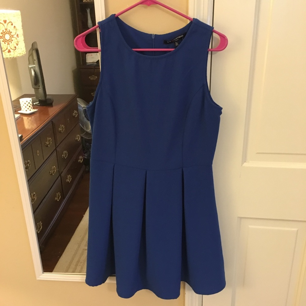 One Clothing Blue Pleated Dress